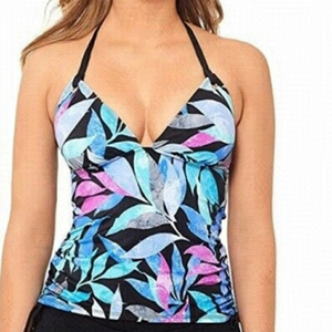 Nwt Salt + Cove Printed Ruched Tankini Swim Top